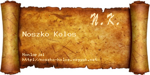 Noszko Kolos névjegykártya