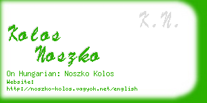 kolos noszko business card